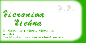 hieronima michna business card